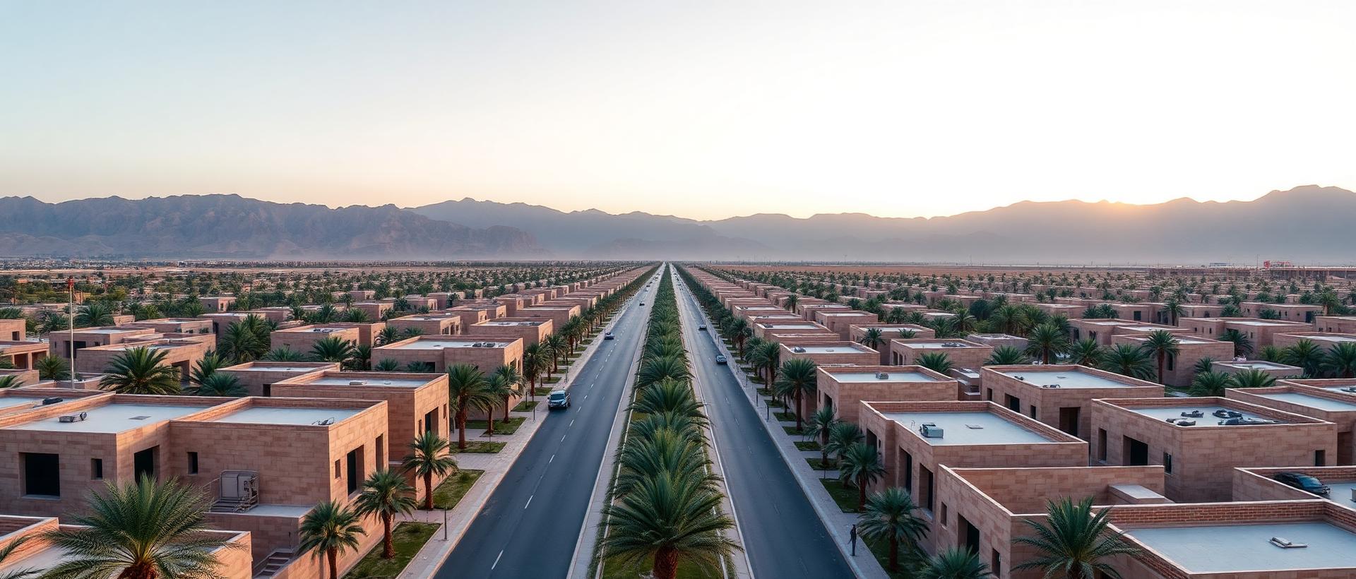 Madinat Al Irfan, Muscat's new integrated urban district, set against the Hajar mountains